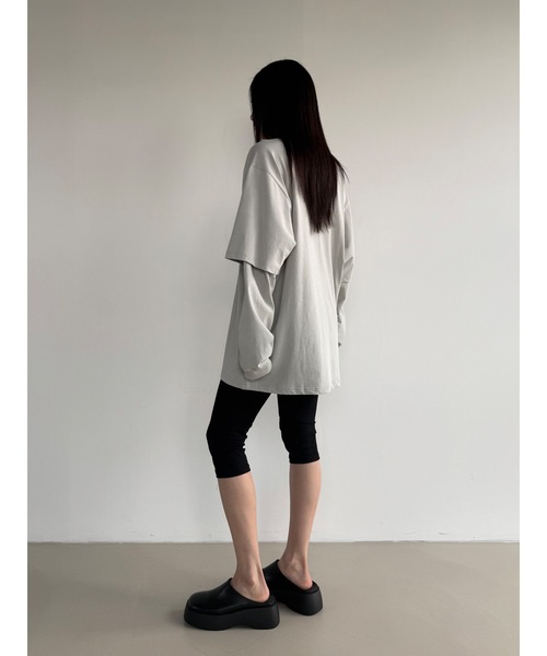Didot.showroom(ディドット ショールーム)の「【DIDOT.】レイヤードビッグロンT(Tシャツ/カットソー・レディース・サンドベージュ/ネイビー/ホワイト/ライトグレー・FREE)」の20枚目の写真