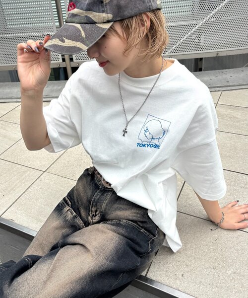 TOKYOGIRL（トーキョーガール）の「WEB限定/2サイズ【TOKYOGIRL/東京ガール】ロゴTEE（Tシャツ/カットソー・レディース・ブラック/ホワイト/ネイビー・MEDIUM/LARGE）」の6枚目の写真