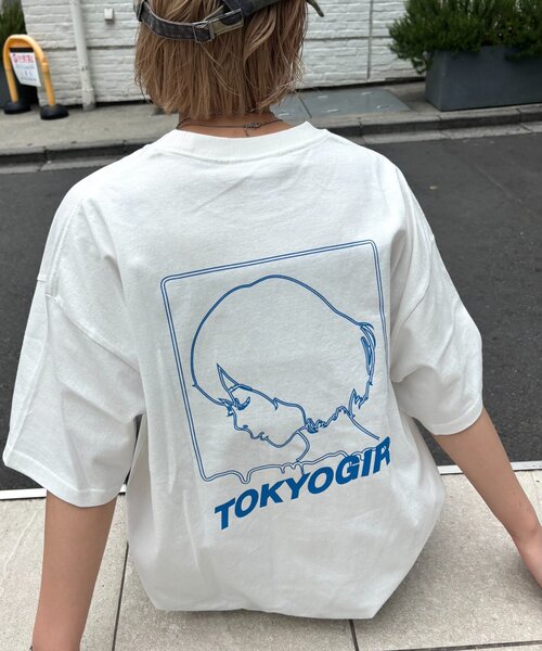TOKYOGIRL（トーキョーガール）の「WEB限定/2サイズ【TOKYOGIRL/東京ガール】ロゴTEE（Tシャツ/カットソー・レディース・ブラック/ホワイト/ネイビー・MEDIUM/LARGE）」の9枚目の写真