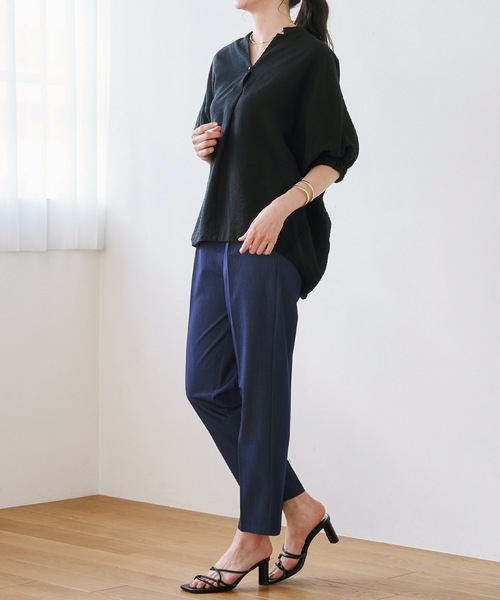 ブラウス シャツ キーネックシアードルマンオーバーシャツ レディース キーネックシアードルマンオーバーシャツ Emma Taylor