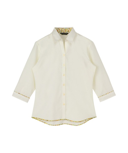 TOKYO SHIRTS(トウキョウシャツ)の「透け防止 形態安定ノーアイロン スキッパー 7分袖ビジネスワイシャツ(ビジネスシャツ・レディース・イエロー・S/M/L/LL/XL/XS)」の1枚目の写真