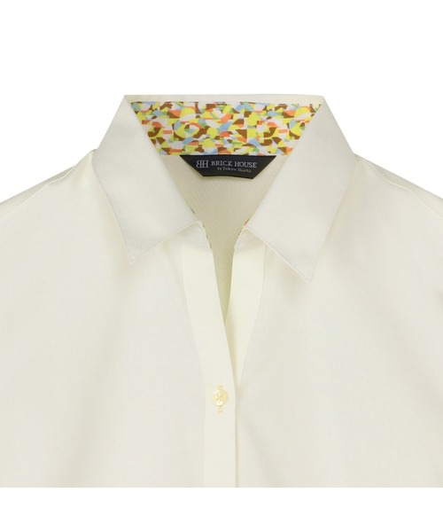 TOKYO SHIRTS(トウキョウシャツ)の「透け防止 形態安定ノーアイロン スキッパー 7分袖ビジネスワイシャツ(ビジネスシャツ・レディース・イエロー・S/M/L/LL/XL/XS)」の3枚目の写真