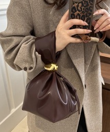 アクセントポイントワンハンドルギャザーバッグ
