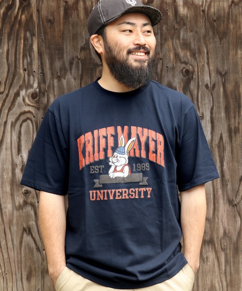 KRIFF MAYER（クリフメイヤー）の「【汗染み防止･軽撥水･防汚･吸水速乾･接触冷感】ウェットプロテクトT(カレッジ)（Tシャツ/カットソー・メンズ・レッド/ライトグリーン/チャコール/ネイビー/オフホワイト/グレー・MEDIUM/LARGE/X-LARGE）」の5枚目の写真