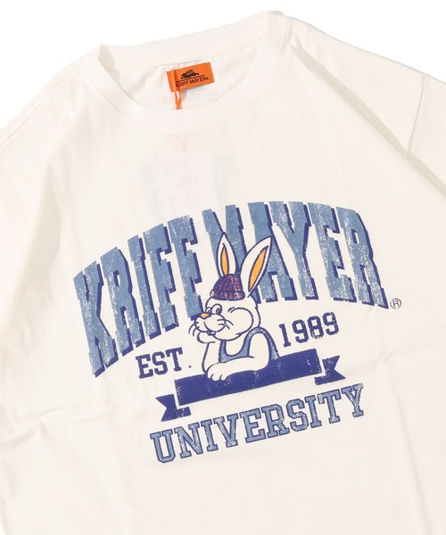 KRIFF MAYER（クリフメイヤー）の「【汗染み防止･軽撥水･防汚･吸水速乾･接触冷感】ウェットプロテクトT(カレッジ)（Tシャツ/カットソー・メンズ・レッド/ライトグリーン/チャコール/ネイビー/オフホワイト/グレー・MEDIUM/LARGE/X-LARGE）」の2枚目の写真