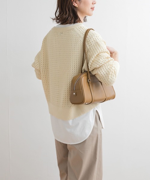 URBAN RESEARCH DOORS(アーバンリサーチドアーズ)の「透かし柄キーネックカーディガン(カーディガン/ボレロ・レディース・アイボリー/ネイビー・MEDIUM)」の20枚目の写真