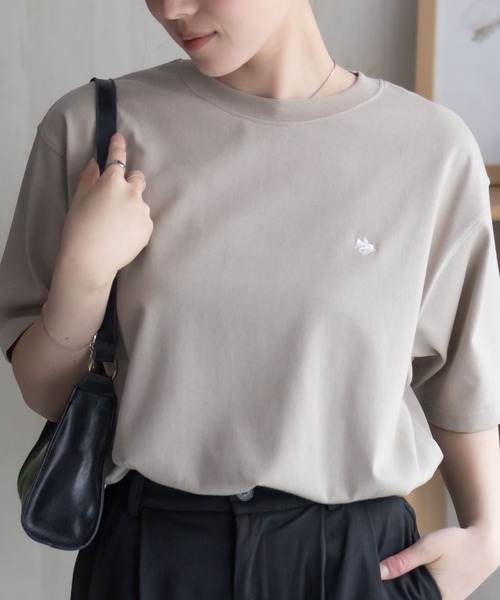 POLO BCS(ポロ ビーシーエス)の「POLO BCS ワンポイントサークルTシャツ(Tシャツ/カットソー・レディース・オートミール/ブラック/グレイッシュベージュ・M/L)」の6枚目の写真