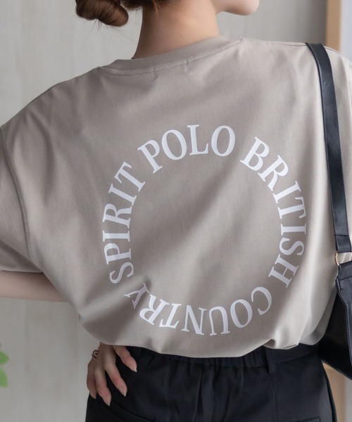 POLO BCS(ポロ ビーシーエス)の「POLO BCS ワンポイントサークルTシャツ(Tシャツ/カットソー・レディース・オートミール/ブラック/グレイッシュベージュ・M/L)」の7枚目の写真