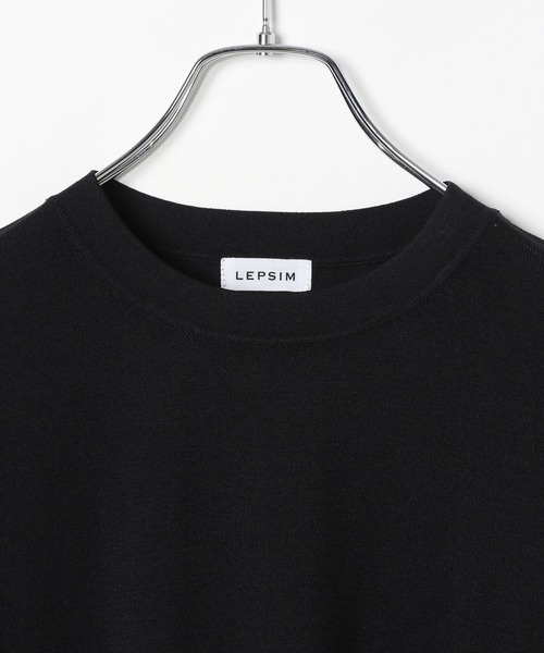 LEPSIM（レプシィム）の「14ゲージレイヤーライク5分袖クルー　243195（ニット/セーター・レディース・ブルー/ブラック/ホワイト×ブラック・FREE）」の12枚目の写真