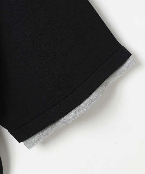 LEPSIM（レプシィム）の「14ゲージレイヤーライク5分袖クルー　243195（ニット/セーター・レディース・ブルー/ブラック/ホワイト×ブラック・FREE）」の8枚目の写真