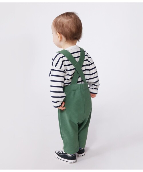 PETIT BATEAU（プチバトー）の「サロペット（サロペット/オーバーオール・キッズ・グリーン/ネイビー・12MONTH/18MONTH/24MONTH/36MONTH）」の3枚目の写真