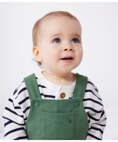 PETIT BATEAU（プチバトー）の「サロペット（サロペット/オーバーオール・キッズ・グリーン/ネイビー・12MONTH/18MONTH/24MONTH/36MONTH）」の4枚目の写真