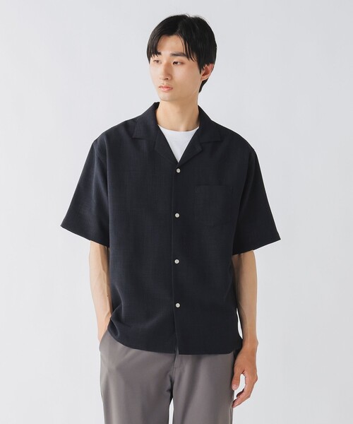 BEAMS HEART（ビームスハート）の「ポリメランジ オープンカラーシャツ（吸水速乾）（シャツ/ブラウス・メンズ・ベージュ/ネイビー/カーキ・SMALL/MEDIUM/LARGE）」の3枚目の写真