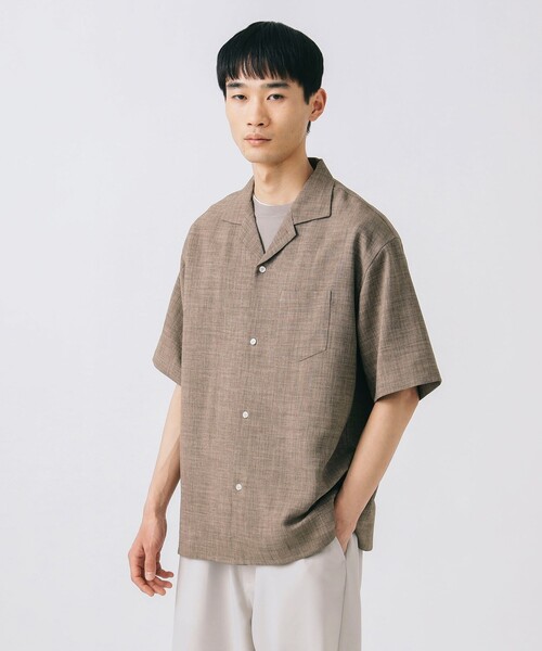 BEAMS HEART（ビームスハート）の「ポリメランジ オープンカラーシャツ（吸水速乾）（シャツ/ブラウス・メンズ・ベージュ/ネイビー/カーキ・SMALL/MEDIUM/LARGE）」の7枚目の写真