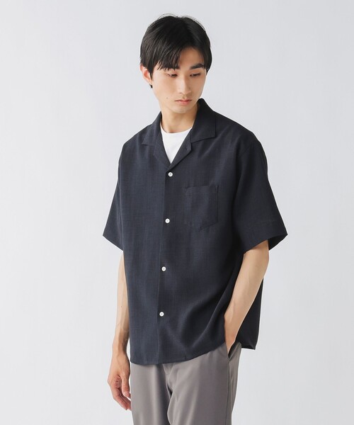 BEAMS HEART（ビームスハート）の「ポリメランジ オープンカラーシャツ（吸水速乾）（シャツ/ブラウス・メンズ・ベージュ/ネイビー/カーキ・SMALL/MEDIUM/LARGE）」の11枚目の写真