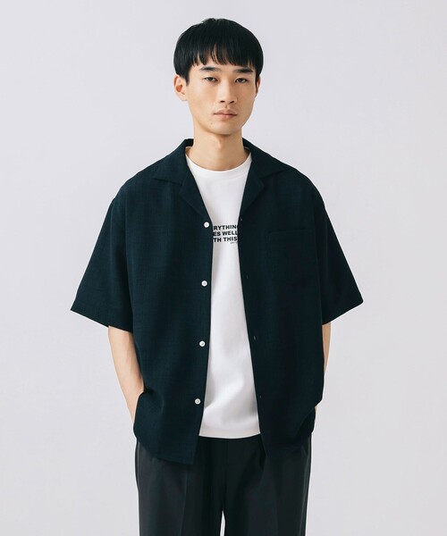 BEAMS HEART（ビームスハート）の「ポリメランジ オープンカラーシャツ（吸水速乾）（シャツ/ブラウス・メンズ・ベージュ/ネイビー/カーキ・SMALL/MEDIUM/LARGE）」の14枚目の写真