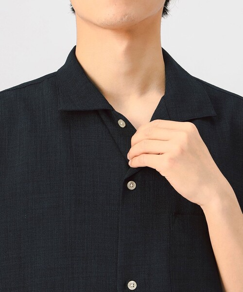 BEAMS HEART（ビームスハート）の「ポリメランジ オープンカラーシャツ（吸水速乾）（シャツ/ブラウス・メンズ・ベージュ/ネイビー/カーキ・SMALL/MEDIUM/LARGE）」の19枚目の写真