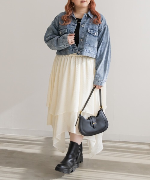 CLETTE(クレット)の「ドビーイレヘムスカート(スカート・レディース・ブラック/アイボリー・3L/LL/4L)」の13枚目の写真