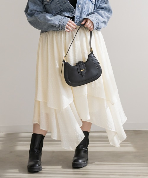 CLETTE(クレット)の「ドビーイレヘムスカート(スカート・レディース・ブラック/アイボリー・3L/LL/4L)」の11枚目の写真