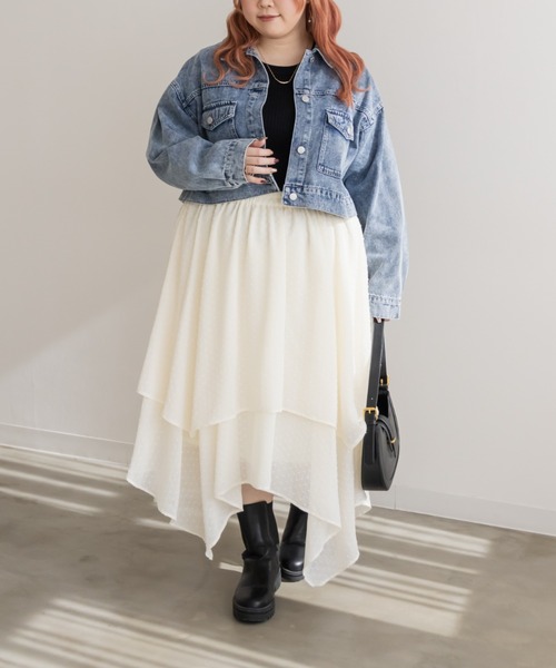 CLETTE(クレット)の「ドビーイレヘムスカート(スカート・レディース・ブラック/アイボリー・3L/LL/4L)」の14枚目の写真