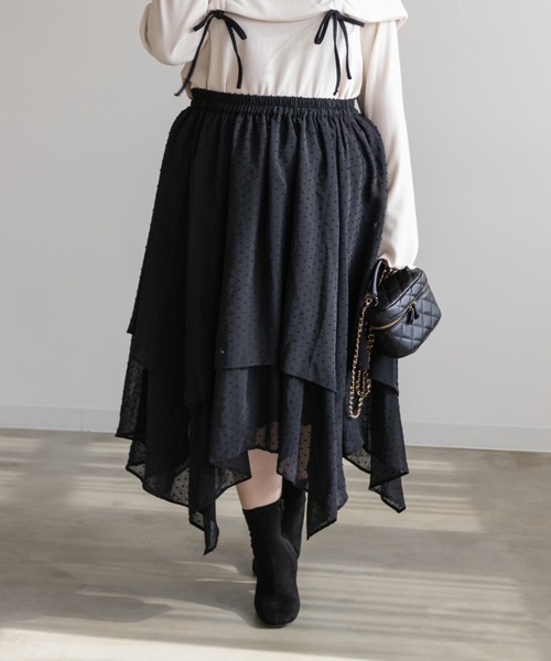CLETTE(クレット)の「ドビーイレヘムスカート(スカート・レディース・ブラック/アイボリー・3L/LL/4L)」の5枚目の写真