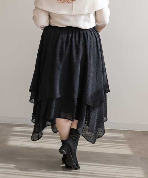 CLETTE(クレット)の「ドビーイレヘムスカート(スカート・レディース・ブラック/アイボリー・3L/LL/4L)」の9枚目の写真