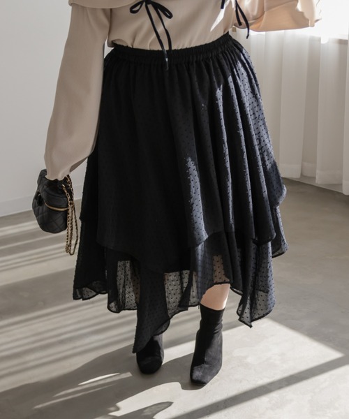 CLETTE(クレット)の「ドビーイレヘムスカート(スカート・レディース・ブラック/アイボリー・3L/LL/4L)」の8枚目の写真