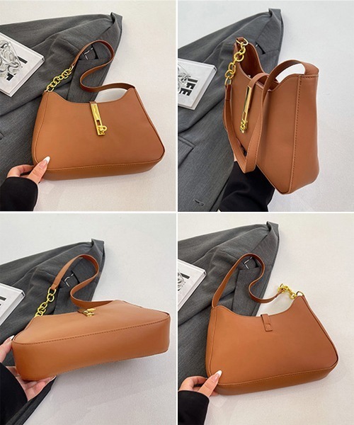 Miniministore(ミニミニストア)の「ワンショルダーバッグホーボーバッグお洒落(ショルダーバッグ・レディース・ブラック/ダークブラウン/ベージュ/シルバー/アイボリー/キャメル・FREE)」の8枚目の写真