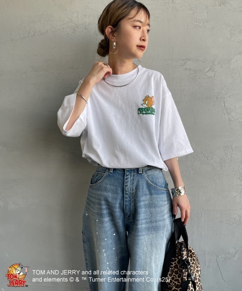SEQUENZ（シークエンズ）の「【WEB限定】[SEQUENZ/シークエンズ] トムとジェリー 発泡バックプリント  ショートスリーブTシャツ（Tシャツ/カットソー・レディース・ホワイト/ブルー・M/XL/L）」の10枚目の写真