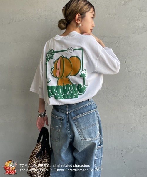 SEQUENZ（シークエンズ）の「【WEB限定】[SEQUENZ/シークエンズ] トムとジェリー 発泡バックプリント  ショートスリーブTシャツ（Tシャツ/カットソー・レディース・ホワイト/ブルー・M/XL/L）」の11枚目の写真