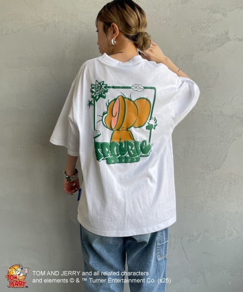 SEQUENZ（シークエンズ）の「【WEB限定】[SEQUENZ/シークエンズ] トムとジェリー 発泡バックプリント  ショートスリーブTシャツ（Tシャツ/カットソー・レディース・ホワイト/ブルー・M/XL/L）」の16枚目の写真