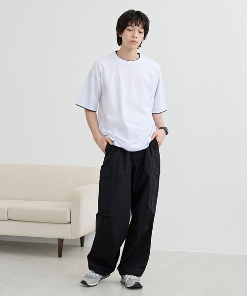coen(コーエン)の「USAコットンレイヤードライクTシャツ(Tシャツ/カットソー・メンズ・ダークグレー/ホワイト/オリーブ・S/M/L/XL)」の5枚目の写真