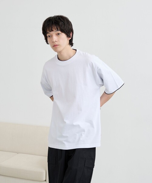 coen(コーエン)の「USAコットンレイヤードライクTシャツ(Tシャツ/カットソー・メンズ・ダークグレー/ホワイト/オリーブ・S/M/L/XL)」の6枚目の写真