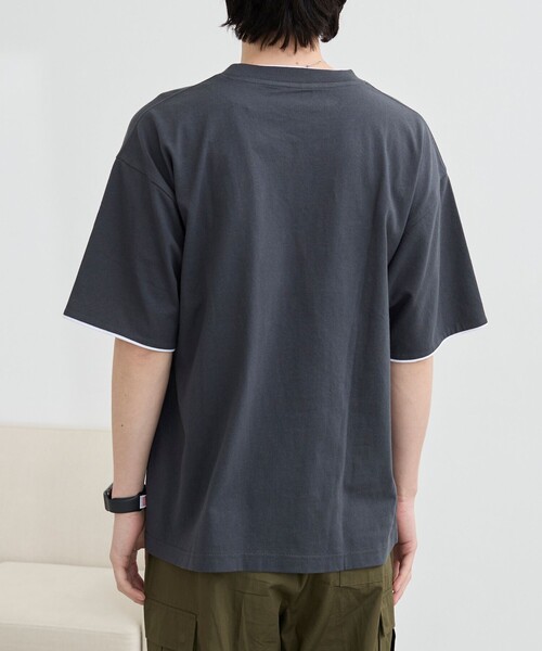 coen(コーエン)の「USAコットンレイヤードライクTシャツ(Tシャツ/カットソー・メンズ・ダークグレー/ホワイト/オリーブ・S/M/L/XL)」の16枚目の写真