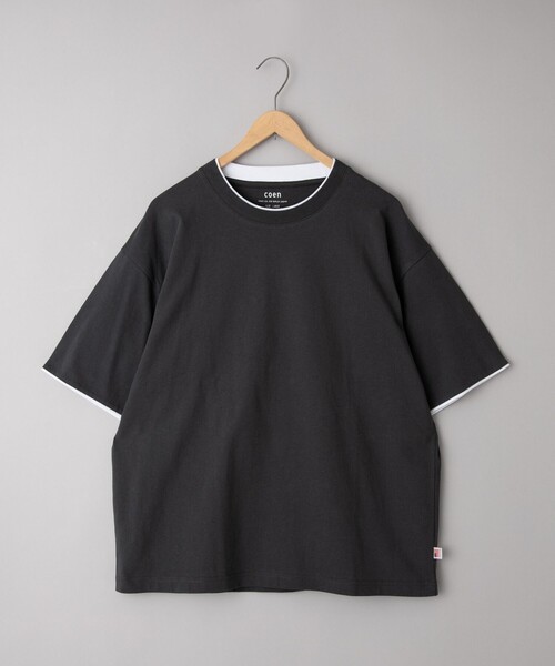 coen(コーエン)の「USAコットンレイヤードライクTシャツ(Tシャツ/カットソー・メンズ・ダークグレー/ホワイト/オリーブ・S/M/L/XL)」の18枚目の写真