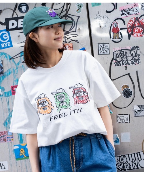  Tシャツ トップス セール】Geometric Skyline Drawcord T-Shirt / ジオメトリック