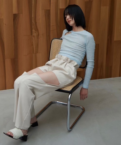 tシャツ wrinkle shirring sheer tops レディース セール】wrinkle shirring sheer tops（Tシャツ/カットソー