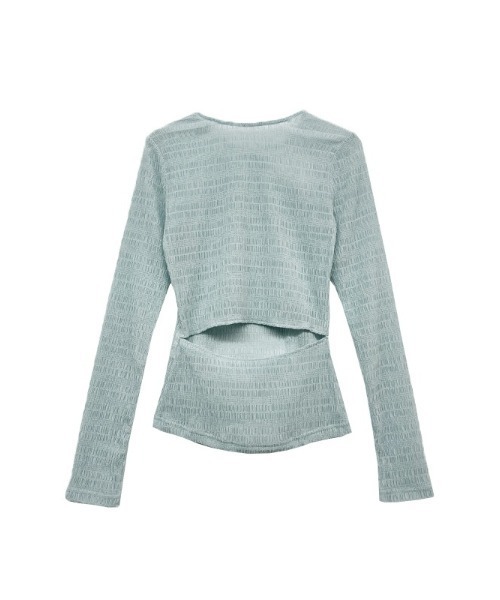 tシャツ wrinkle shirring sheer tops レディース セール】wrinkle shirring sheer tops（Tシャツ/カットソー