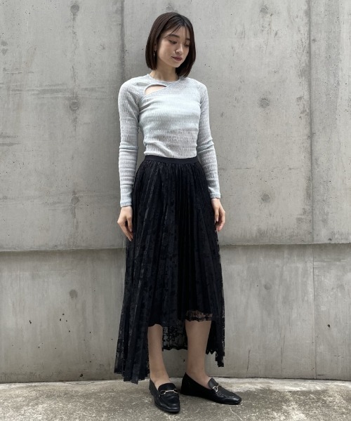 tシャツ wrinkle shirring sheer tops レディース セール】wrinkle shirring sheer tops（Tシャツ/カットソー