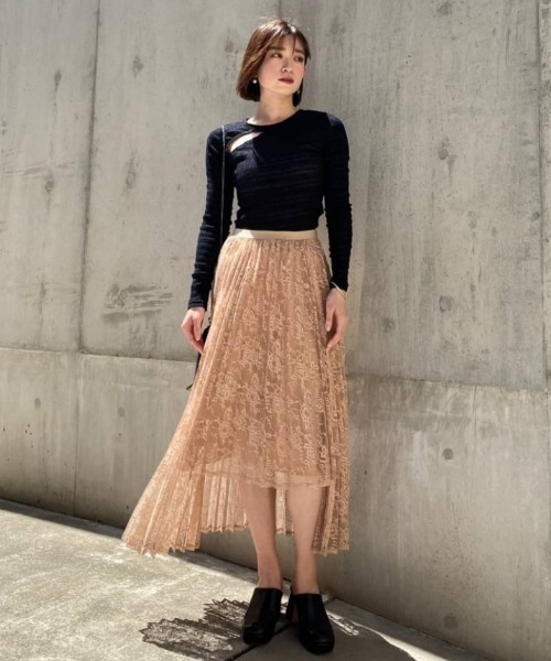 セール】wrinkle shirring sheer tops（Tシャツ/カットソー