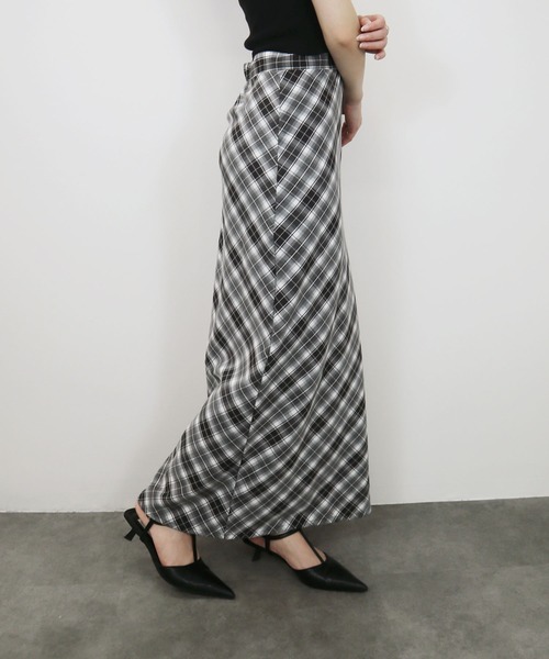 セール】チェックナロースカート/check narrow skirt チェック柄
