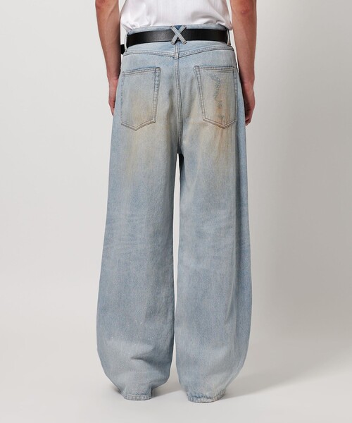 monkey time ディストレスト ライトオンス デニム バギー パンツ M MONKEY TIME（モンキータイム）の「ディストレスト ライトオンス