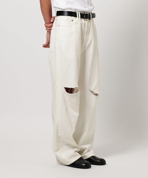 monkey time ディストレスト ライトオンス デニム バギー パンツ M monkey time ディストレスト ライトオンス デニム バギー パンツ