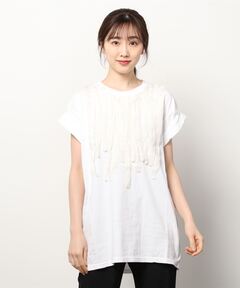 セール】カットワーク刺繍チュニック（Tシャツ/カットソー