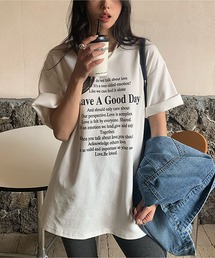 レタープリント半袖Tシャツ