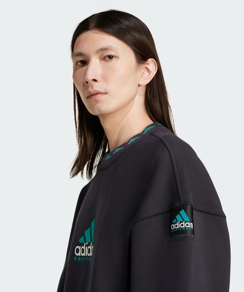[ADIDAS] スウェット ウォッシュ クルーネック ブラック EQT ウォッシュ クルーネックスウェット / トレーナー