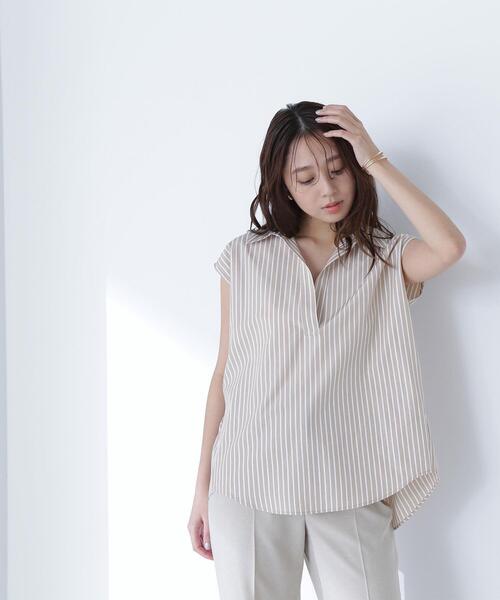 NATURAL BEAUTY BASIC(ナチュラルビューティーベーシック)の「◇ストライプスキッパーフォルムシャツ(シャツ/ブラウス・レディース・ベージュ系その他/ブルー系その他/ブルー系その他6・SMALL/MEDIUM)」の17枚目の写真