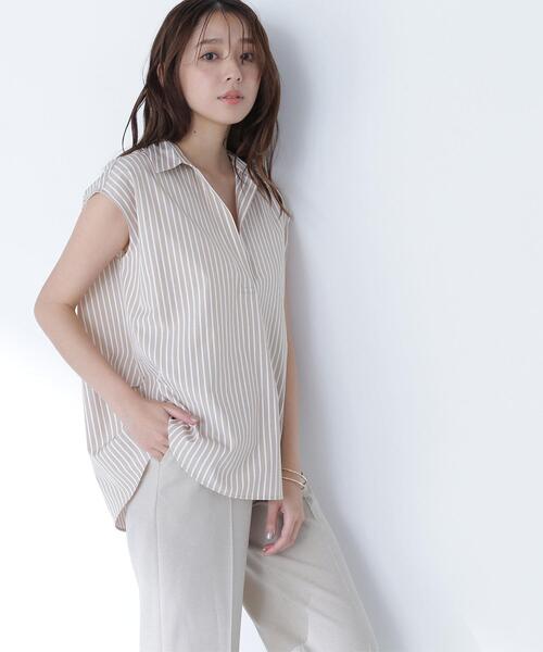 NATURAL BEAUTY BASIC(ナチュラルビューティーベーシック)の「◇ストライプスキッパーフォルムシャツ(シャツ/ブラウス・レディース・ベージュ系その他/ブルー系その他/ブルー系その他6・SMALL/MEDIUM)」の16枚目の写真