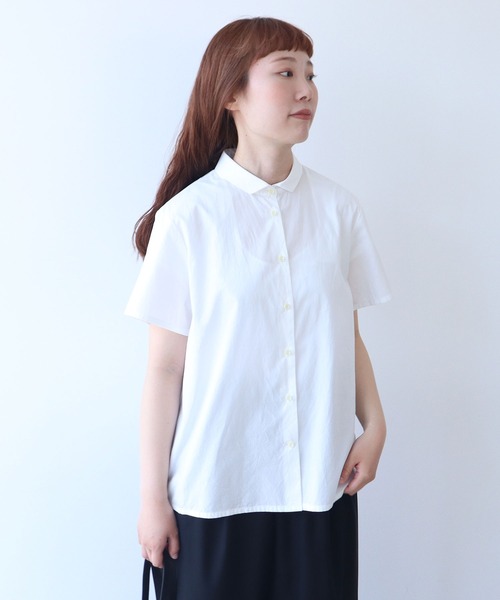 bulle de savon(ビュルデサボン)の「△itsumo カド衿半袖シャツ(シャツ/ブラウス・レディース・ホワイト/その他・FREE)」の2枚目の写真