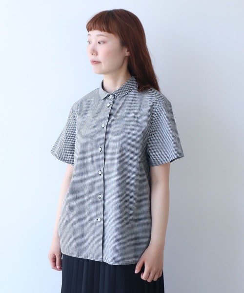 bulle de savon(ビュルデサボン)の「△itsumo カド衿半袖シャツ(シャツ/ブラウス・レディース・ホワイト/その他・FREE)」の1枚目の写真